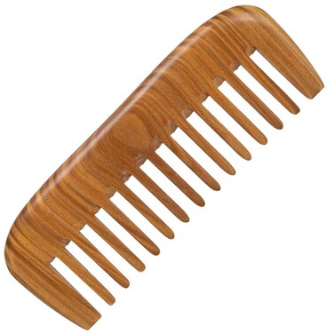 Wooden Comb for Women Hair Growth, Wide Tooth Comb for Curly Hair Detangling, Wide Tooth for Scalp Massage - Green Sandalwood