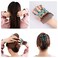 4pcs Magic Hair Side Combs for Women Stretch Double Clips Thick Hair Clip Combs Popular Hairstyles Deft Bun Maker Hair Accessories(Rhinestone Flower)