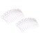 Parcelona French Swirl Crystal Clear Small 2 &frac34;&rdquo; Celluloid Set of 2 Side Hair Combs for Women and Girls