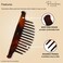 Parcelona French Banana Wide Edge Tortoise Shell Brown Extra Large 7&rdquo; Celluloid 13 Teeth Set of 2 Side Hair Combs for Women and Girls