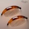 Parcelona French Banana Wide Edge Tortoise Shell Brown Extra Large 7&rdquo; Celluloid 13 Teeth Set of 2 Side Hair Combs for Women and Girls