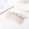 2Pcs Pearl Crystal Rhinestone Headpieces 15 Teeth Bride Wedding Bridal Hair Combs Clips Rose Gold Headdress Accessories for Women and Girls