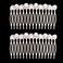 2Pcs Pearl Crystal Rhinestone Headpieces 15 Teeth Bride Wedding Bridal Hair Combs Clips Rose Gold Headdress Accessories for Women and Girls