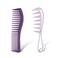 2pcs Wide Tooth Comb, Wide Tooth Comb Shark Teeth Big Detangling Comb Large Tooth Comb for Curly Wet Wavy Thick Hair Wigs Barber Salon Women Men Hairstyle (Purple)