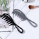 2Pcs Wide Tooth Combs, Large Tooth Shark Teeth Hair Hairstyle Tool for Curly Wet Wavy Thick Hair Wigs Barber Salon, Women Men (Black, Grey)