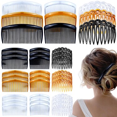 27 Pieces Hair Side Combs French Twist Hair Comb Lightweight Plastic 11/25/29 Teeth Comb Hair Clips for Women Girls(Classic)