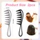 2pcs Wide Tooth Comb for Curly Hair, Plastic Shark Teeth Hair Comb for Brushing Out Curls Hair Tool for Wet Wavy Thick Hair Wig Haircut Salon Women Men