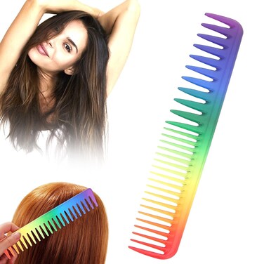 Rainbow Hair Comb, Color Hair Dressing Comb, Professional Barber Haircut Comb Fashionable Portable Hairdressing Comb Styling Tool (02)