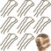 8 Pieces Hair Side Combs, Metal Hair Fork Clip Hair Pins for Buns 4 Prong Hair Updo U-Shape Hair Sticks for Women Hair Styling Tool Accessories (Bronze)