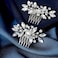 Bridal Hair Comb, 2 PCS Rhinestone Wedding Hair Combs with Crystals, Sparkle Bridal Hair Accessories for Bride Bridesmaids Women Girls (Silver, 3.23 2.09 inches, Metal and Rhinestones)