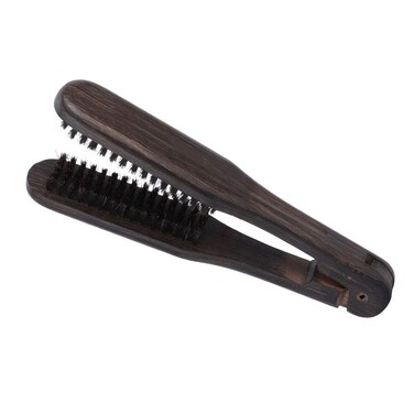 Double Hairdressing Comb, Professional Hairdressing Comb Double Brushes Wooden Anti static Hair Straightener Tool for Salon and Home