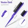 3 Pcs Comb Set Edge Brush Bristle Hair Brush Rat Tail Comb, Hair Styling Tools for Curly Hair, Purple, Women