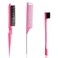 3 Pcs Comb Set - Edge Brush, Rat Tail Comb, Curly Hair Brush, Parting Comb, Slick Back Products for Women &amp; Babies, Hot Pink