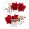 2 Pcs Rose Flower Wedding Hair Comb Crystal Pearl Bridal Headpiece Gold Leaf Red Flower Side Comb Hair Accessories for Women