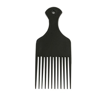 BlingKingdom Plastic 6.3 Inch Smooth Wide Hair Pick Comb Afro Hair Comb Hairdressing Styling Tool for Natural Curly Hair Thick Hair (Black)