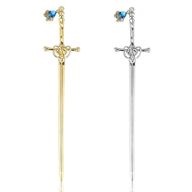 Mabor 2 PCS Metal Sword Hair Pin Chopsticks for Long Hair Chinese Hair Bun Hair Sticks Chinese Style Accessories for Women Daily Wear Girls Gifts