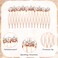 Mabor 3 Pcs French Hair Comb, Wedding Pearl Hair Comb Bride Crystal Headpiece Bridal Pearl Hair Side Combs Hair Accessories for Women and Girls(Rose Gold)