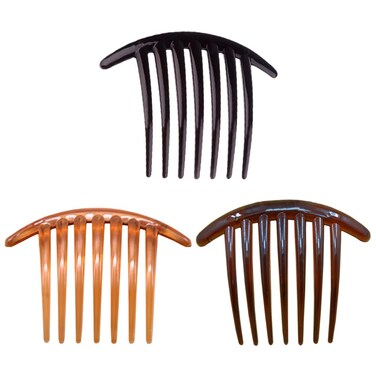 6 Pcs Plastic Hair Side Combs French Twist Comb Tortoise Side Comb Hair Clip Comb Accessories with Seven Teeth for Women Girls