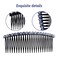 6 Pcs Hair Clip Comb for Girls Women Fashionable 24 Teeth Black Rhinestone Hair Side Combs for Women Plastic Bling Slide Combs for Hair Styling (Plum blossom)