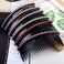 6 Pcs Hair Clip Comb for Girls Women Fashionable 24 Teeth Black Rhinestone Hair Side Combs for Women Plastic Bling Slide Combs for Hair Styling (Plum blossom)