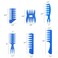 Tbestmax 6 Pcs Hair Comb Styling Set Tail Combs Afro Pick Pik Brushes African American Hair Brush Barber Blue