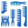 Tbestmax 6 Pcs Hair Comb Styling Set Tail Combs Afro Pick Pik Brushes African American Hair Brush Barber Blue