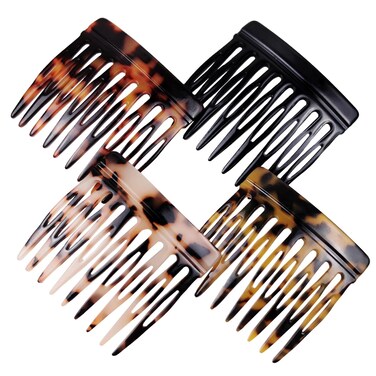4 Pcs French Hair Side Combs for Women Bun Small Twist Hair Decorative, Strong Hold Clips for Women Bun