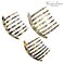 French Amie Curvy 7 Teeth Large 4&rdquo; Celluloid Handmade Set of 3 Good Grip Hair Side Combs for Women and Girls