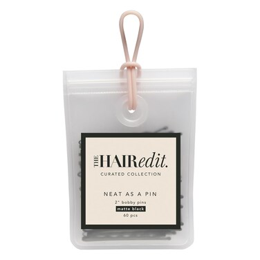 The Hair Edit Neat As a Pin Bobby Pins &ndash; Professional Grade 2" Matte Black Hair Pins With Storage Bag, 60 pcs
