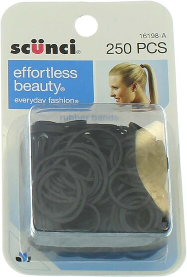 Scunci Small Black Rubberbands, 250 pk