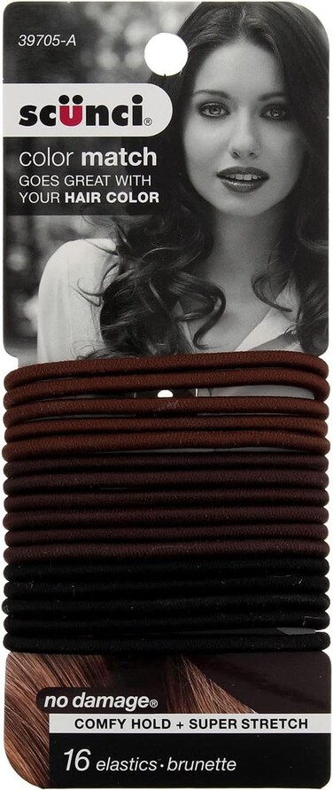 Scunci 16 Piece 3970503a048 Brunette Elastics, 0.8 Ounce