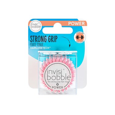 invisibobble Power Traceless Spiral Hair Ties - 3 Pack - Magic Pink - Strong Elastic Grip Coil Hair Accessories for Active Women - No Kink, Non Soaking - Gentle for Girls Teens and Thick Hair