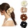 4 Packs Extra Large Scrunchie Satin Silk Hair Scrunchies Soft Big Silk Scrunchies Oversized Scrunchies Thick Elastic Fluffy Hair Ties Ponytail Holder Jumbo Scrunchies for Women and girls