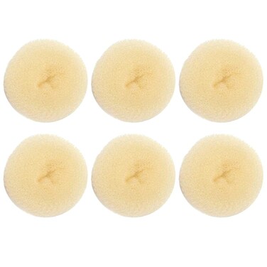 2.4 Inch Extra Small Hair Bun Maker for Kids, 6 PCS Hair Bun Donut Sock Bun Form for Girls, Mini Hair Doughnut Shaper for Short and Thin Hair (Beige)