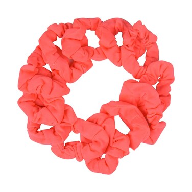 12 Pack Small Scrunchies Cotton Hair Scrunchy (Neon Pink)