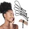 Adjustable Hair Ties 6 Pcs Afro Puff Ponytail Ties Long Cushioned Headband Natural Curly Headband for Women with High Puff and Updos Thick,Braided,Kinky,Curly Hair (Black)