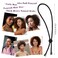 Adjustable Hair Ties 6 Pcs Afro Puff Ponytail Ties Long Cushioned Headband Natural Curly Headband for Women with High Puff and Updos Thick,Braided,Kinky,Curly Hair (Black)