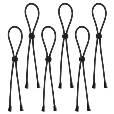 Adjustable Hair Ties 6 Pcs Afro Puff Ponytail Ties Long Cushioned Headband Natural Curly Headband for Women with High Puff and Updos Thick,Braided,Kinky,Curly Hair (Black)