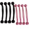Luzen 8Pcs Thick High Elastic Hair Ties with Knot Ball High Ponytail Rubber Band Hair Tie Hair Rope Hair Band Ponytail Holder for Women Teen Girls, Black and Pink