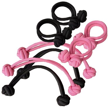 Luzen 8Pcs Thick High Elastic Hair Ties with Knot Ball High Ponytail Rubber Band Hair Tie Hair Rope Hair Band Ponytail Holder for Women Teen Girls, Black and Pink