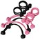 Luzen 8Pcs Thick High Elastic Hair Ties with Knot Ball High Ponytail Rubber Band Hair Tie Hair Rope Hair Band Ponytail Holder for Women Teen Girls, Black and Pink