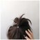 Vintage Pearl Hair Accessories: Elastic Nylon Ponytail Holder with Ring for Women, Girls, and Gifts (Black A)