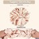 Silk Scrunchies,6Pcs Scrunchies for Women,Silk Hair Ties,Oversized Elastic Hair Ties for Frizz&amp;Breakage Prevention Women Thick Curly Hair. (Red)