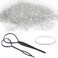 2000 PCS Elastic Hair Accessories Set - Clear Mini Rubber Ties, Soft Non-Slip Small Ponytail Bands with Topsy Tail Tools for Girls