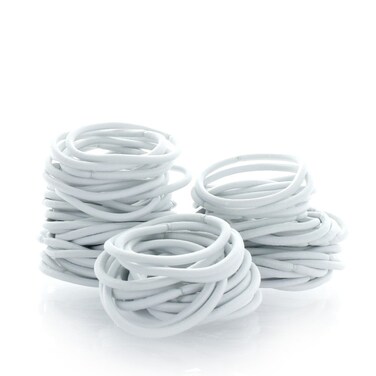 My Lello Hair Elastics Hair Ties, Professional Grade Ponytail Holders - 100 Pack White