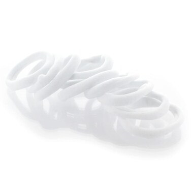 My Lello Large Thick Premium Elastic Ponytail Holder Seamless Hair Bands White 100pcs