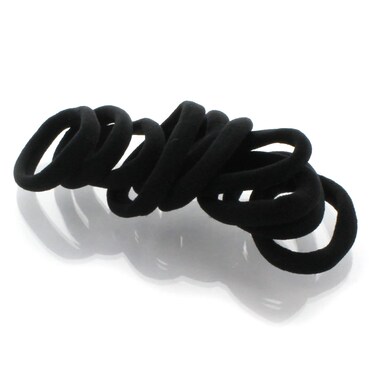My Lello Large Thick Premium Elastic Ponytail Holder Seamless Hair Bands BLack 100pcs