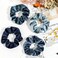 Whaline 12Pcs Blue Gray Theme Hair Scrunchies Velvet Elastics Scrunchy Bobbles Soft Hair Bands Hair Ties Hair Accessories for Girls, Women