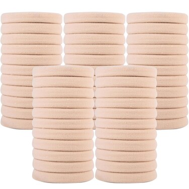 50PCS Large Blonde Hair Ties, Seamless Hair Ties Bands, Soft Hair Ponytail Holders, Nylon Elastics Hair Ties, 2 Inch in Diameter