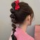 4PCS Black Red Bowknot Hair Ties Elastic Hair Ropes Ponytail Holder Cute Bow Scrunchy Hair Bow for Thick Thin Long Hair